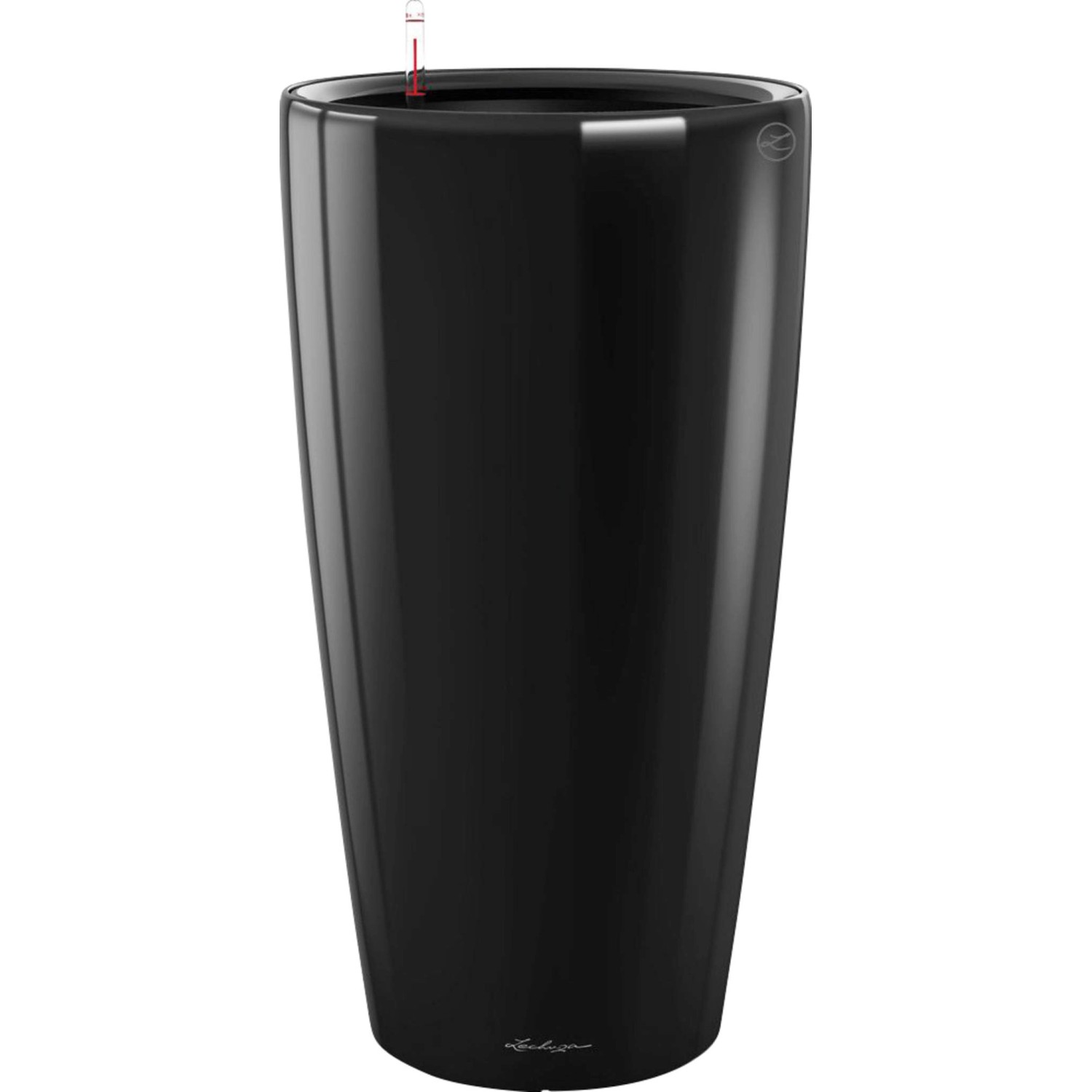 Lechuza Samozavlažovací květináč Rondo 40 černý lesklý pr. 40 x 75 cm