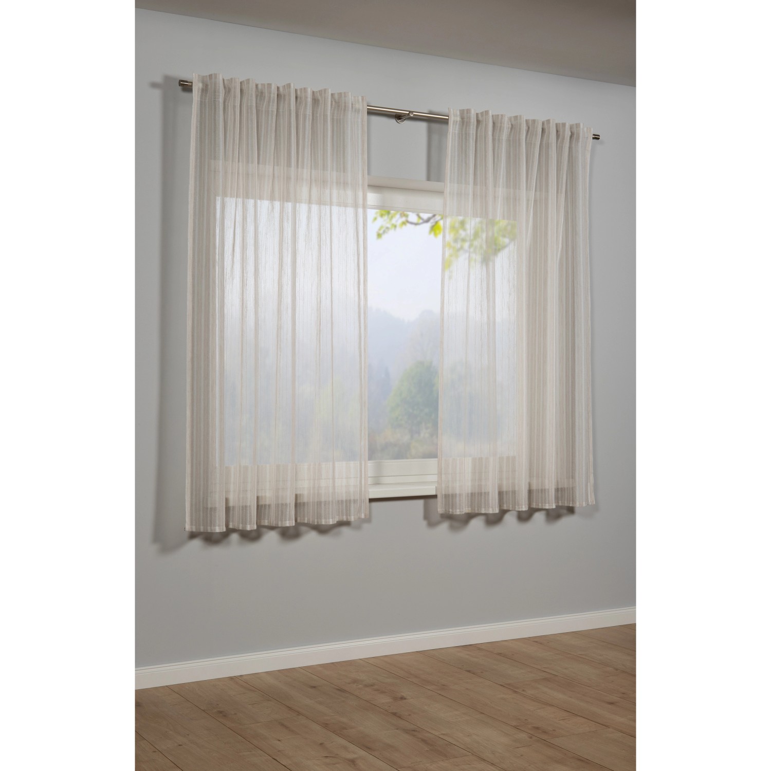 Sehlbach Záclona se skrytými poutky, voálový efekt, béžový 175 x 140 cm