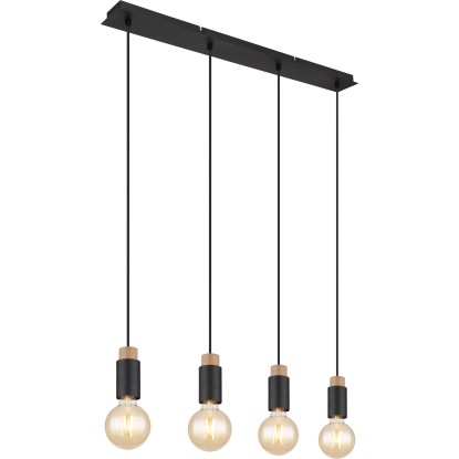 GLOBO Závěsné svítidlo MATTI černá/tm.hnědá E27 40 W 750 x 80 x 1200 mm