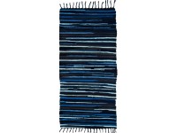 Ručně tkaný koberec Alabama, džínově modrá, 60 x 120 cm