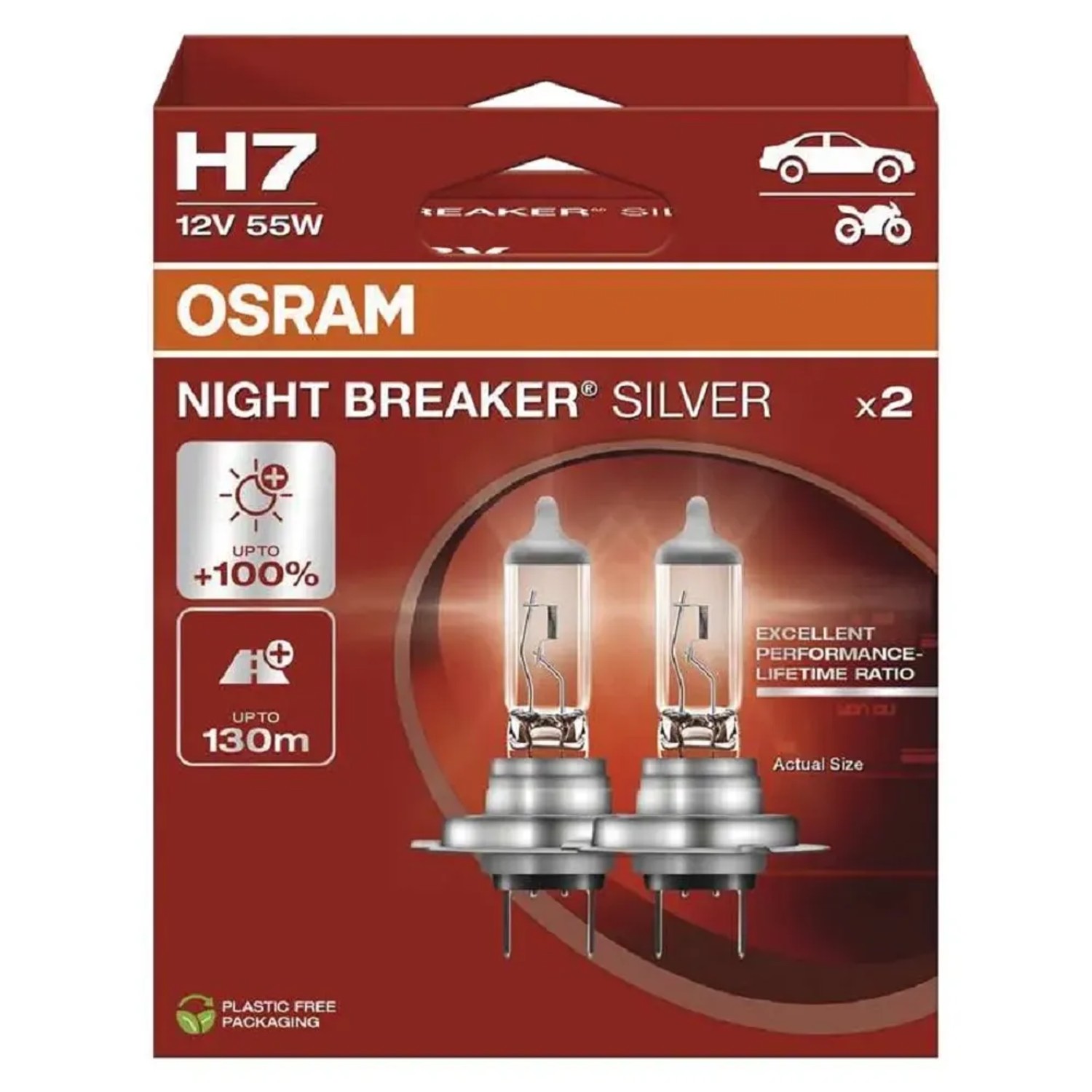 OSRAM Autožárovka Night Breaker Silver NG H7, 55W, 12V, 2 ks