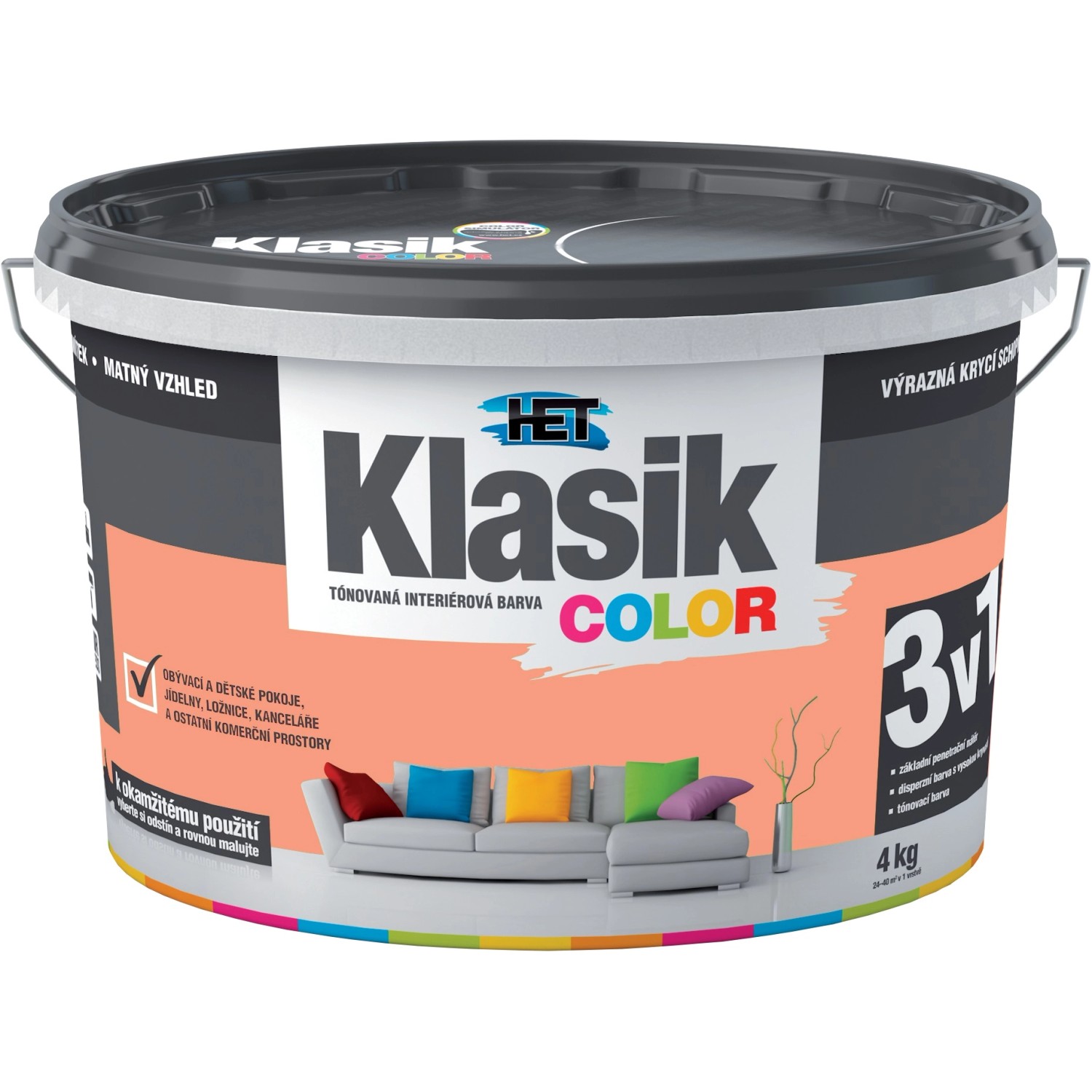 Malba interiérová HET Klasik Color lososový 4 kg