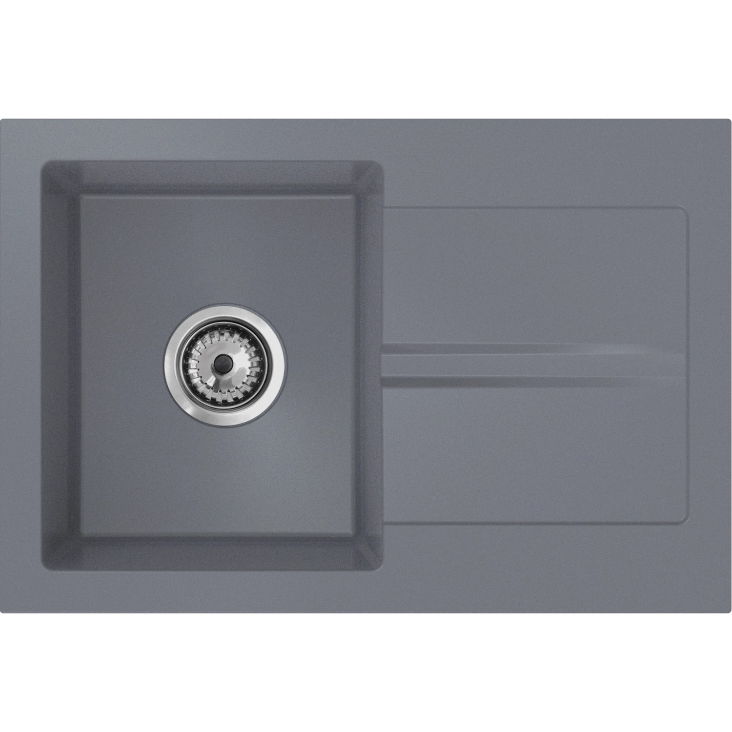 Dřez vestavný žulový kompozitní materiál šedý 17,5 x 65 x 44 cm
