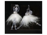 EverGreen Vánoční dekorace baletka, transparentní/bílá, 15 cm, 2 ks EverGreen Vánoční dekorace baletka, transparentní/bílá, 15 cm, 2 ks