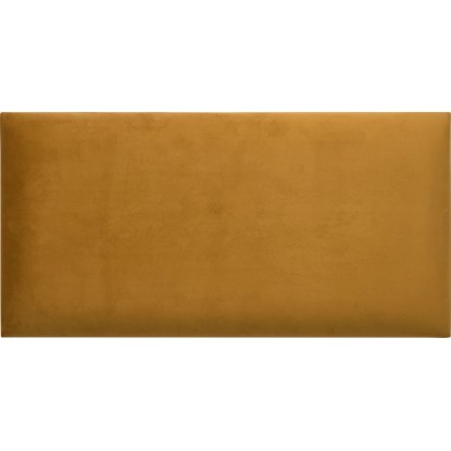 Obdélníkový nástěnný polštář, 60x30 cm, žlutý samet. Dekorativní nástěnný panel.