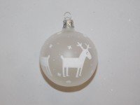 ONREX Vánoční ozdoba skleněná koule transparentní sobi pr. 7 cm ONREX Vánoční ozdoba skleněná koule transparentní sobi pr. 7 cm