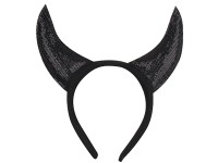 Čertovské rohy na čelence třpytivé, černé