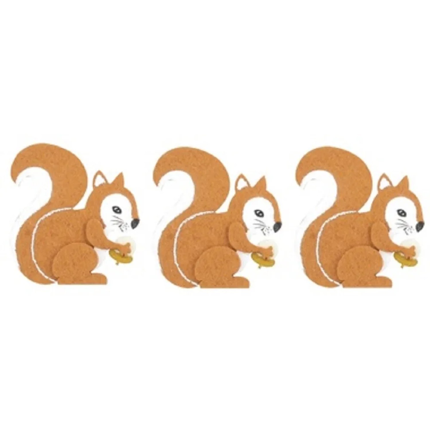 Anděl Přerov Veverka filcová na kolíčku, 3 ks, 8 cm