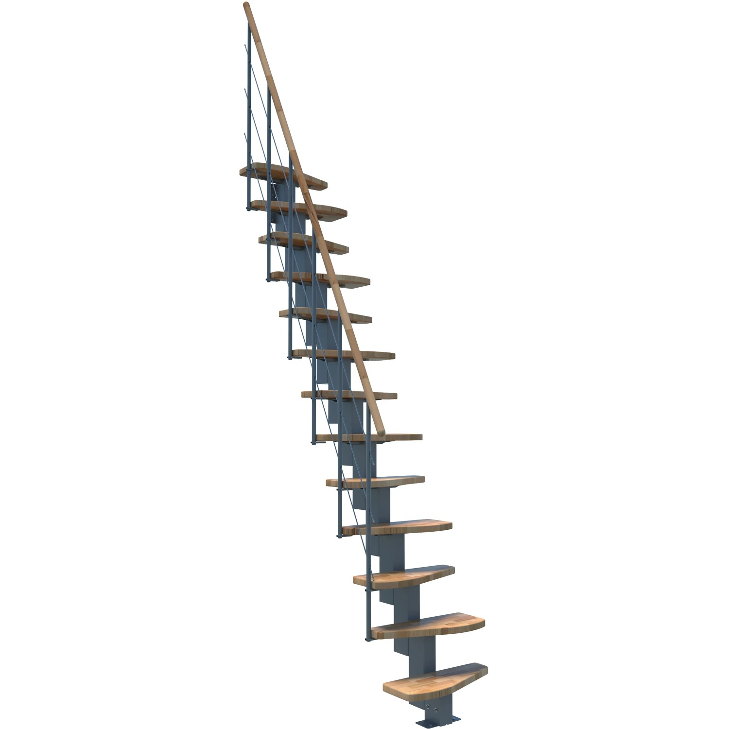 Minka STAIRS Přímé modulové schodiště Quatro buk/šedá, 298 cm