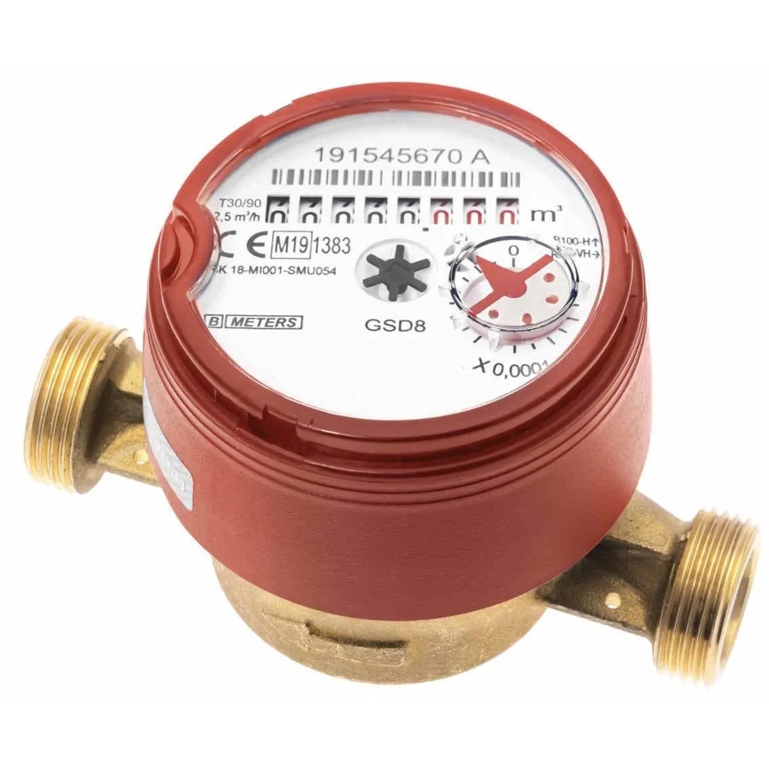 Geos AGT Bytový vodoměr na teplou vodu 8-místný 90 °C