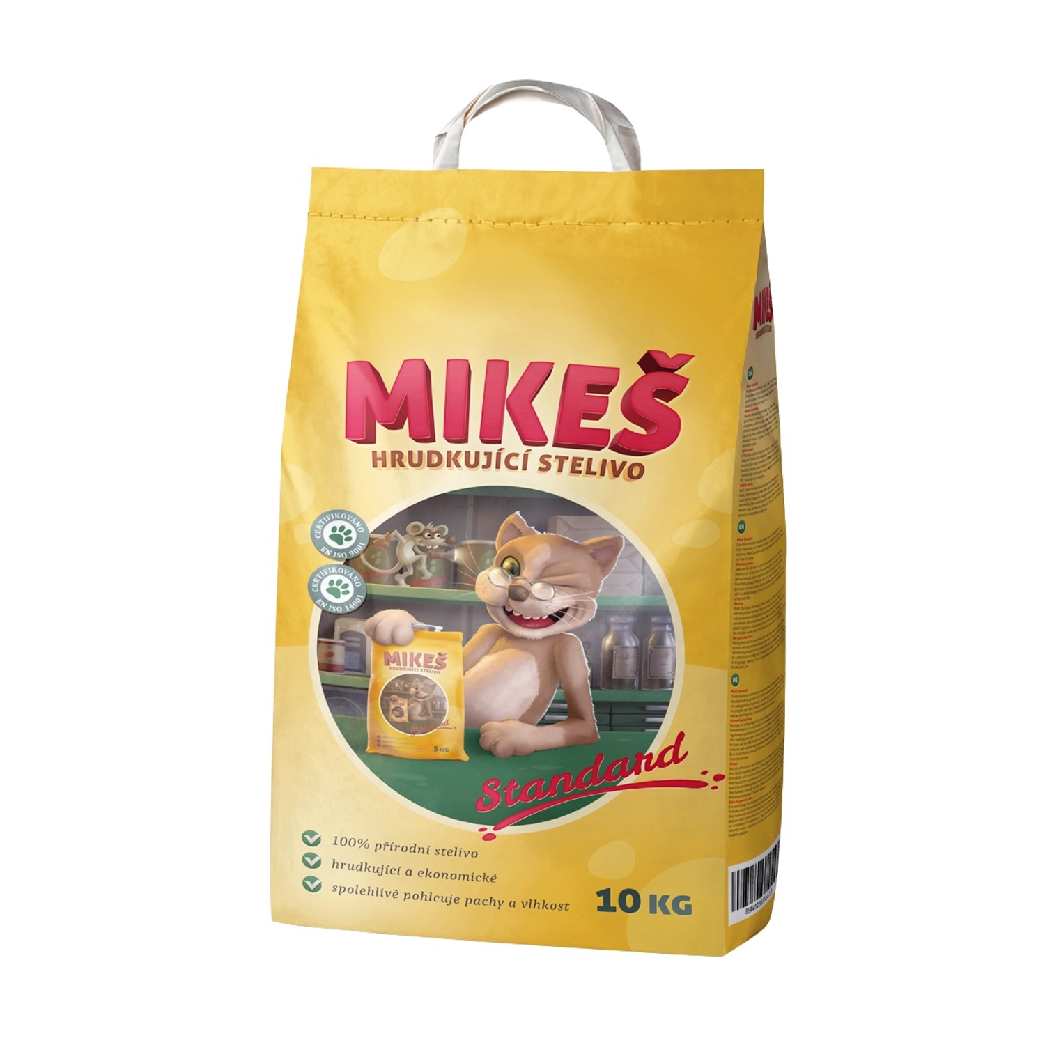 Hrudkující stelivo pro kočky Mikeš 10 kg