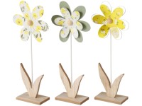 Boltze Stojací dekorace květina žlutozelená různé druhy 34 x 6 x 14 cm