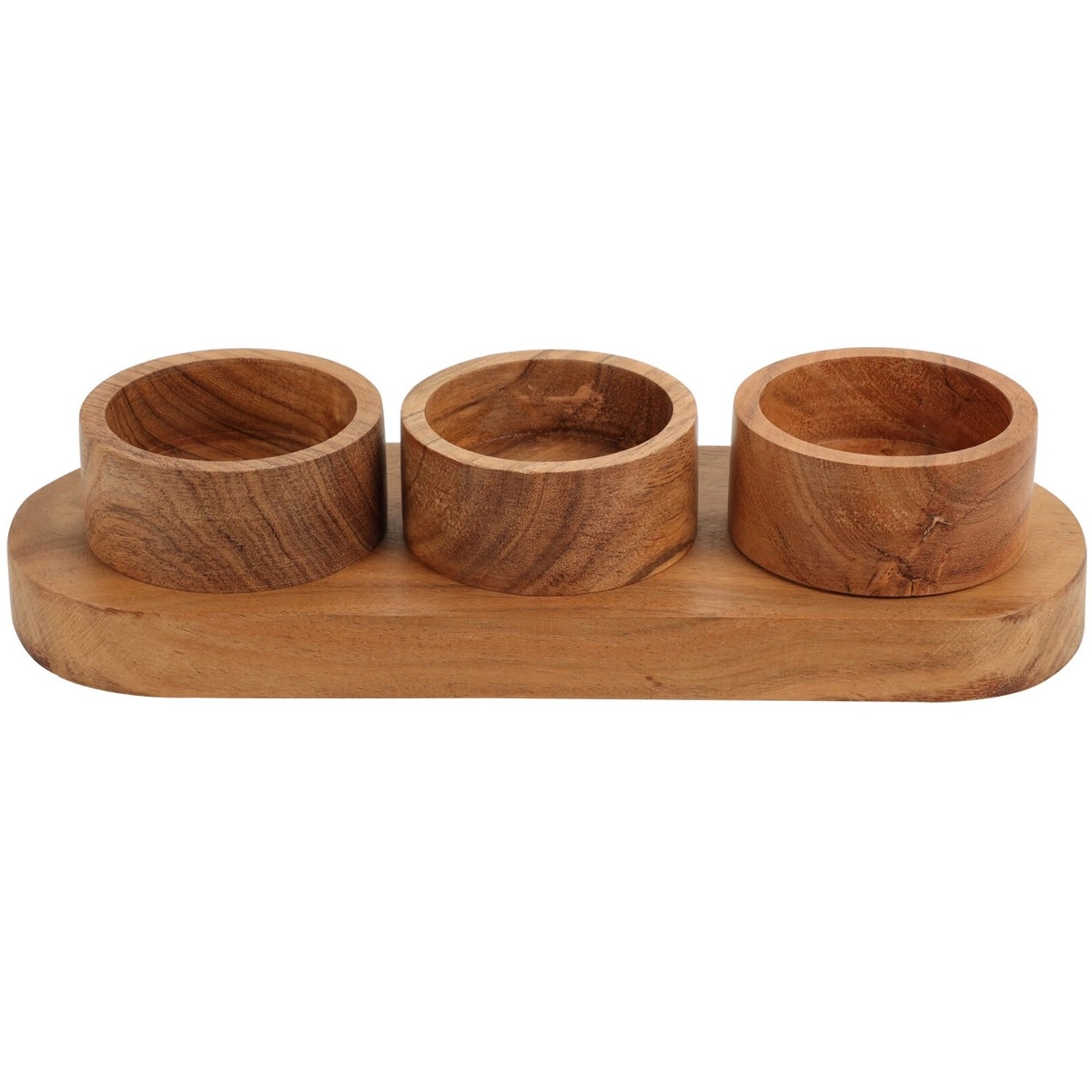 Home Styling Collection Servírovací set na občerstvení, akátové dřevo, 28 x 10 x 6 cm hnědá