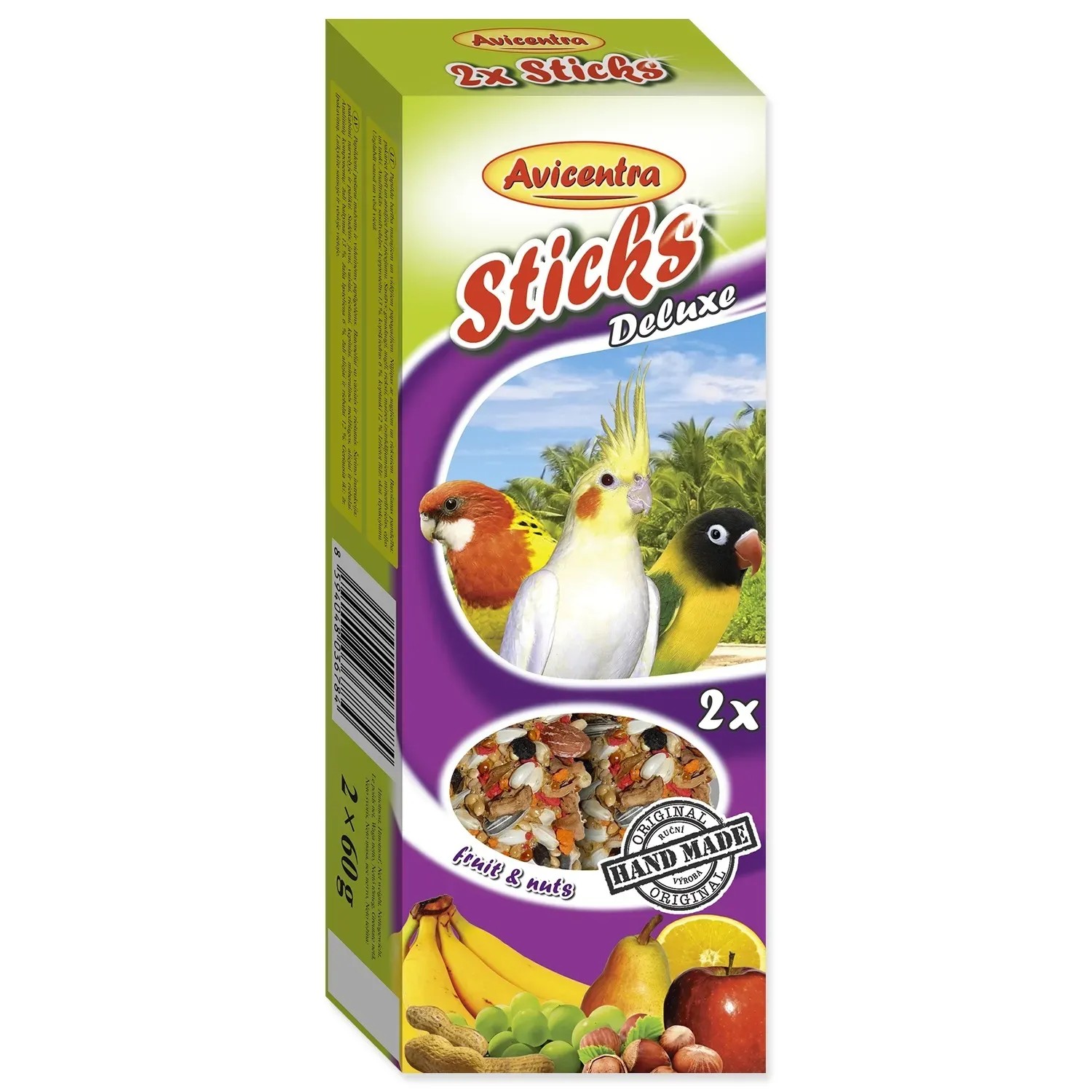 Levně Avicentra Tyčinka pro malé a střední papoušky Fruit & Nuts 2 ks