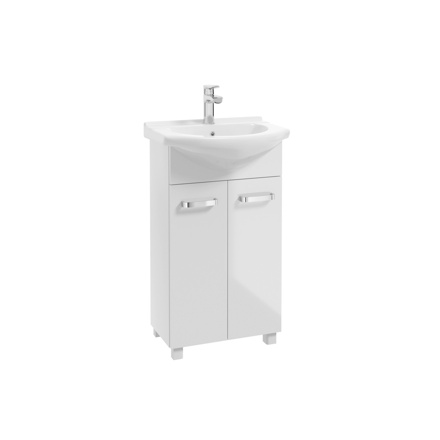 Deftrans Koupelnová skříňka s umyvadlem Mila D50, bílá, 45 x 83 x 26 cm