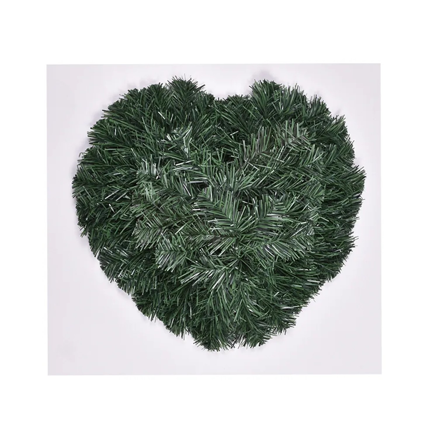 Umělá vánoční vazba SRDCE zelená, 45 x 45 cm