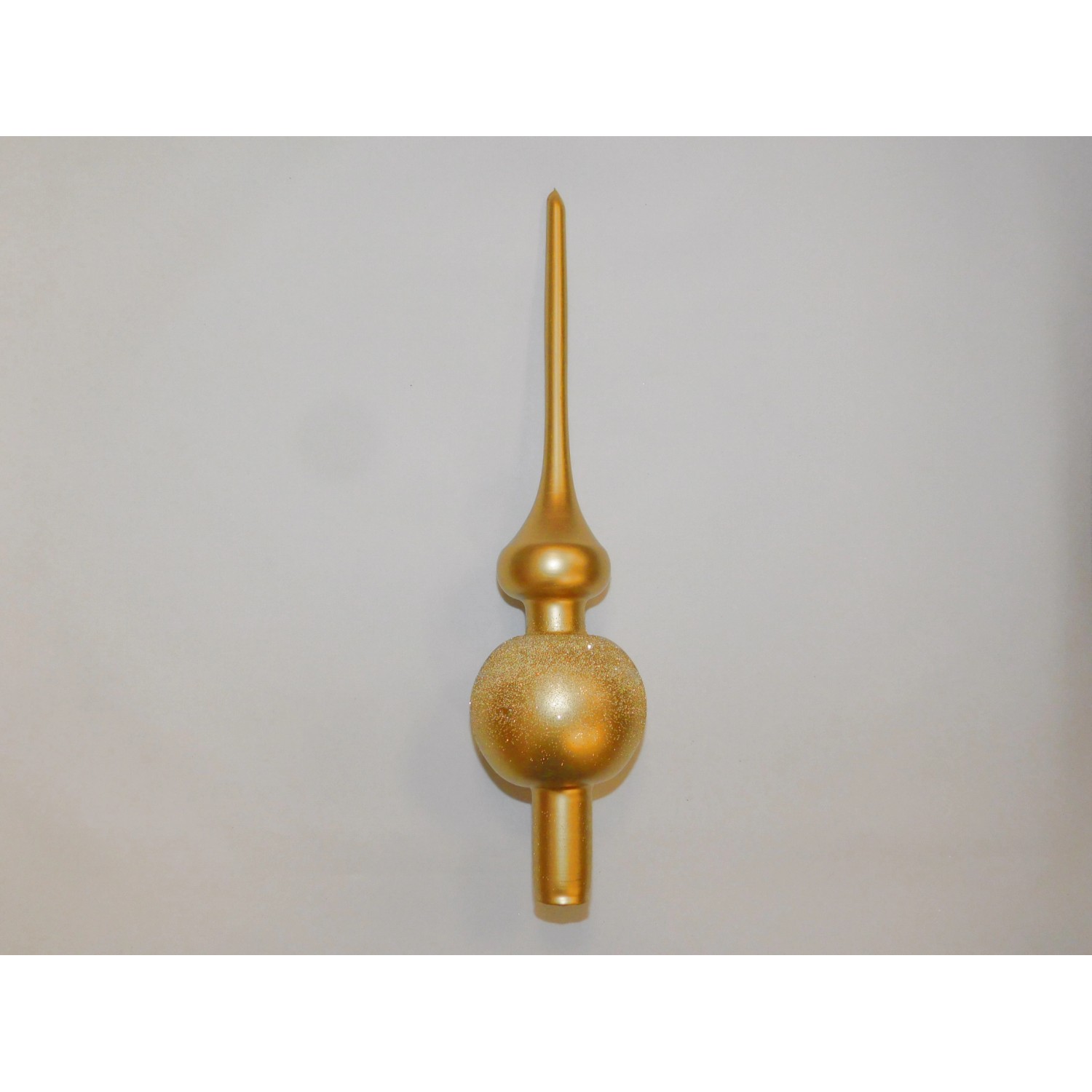 ONREX Vánoční ozdoba skleněná špice zlatá posyp 28 cm