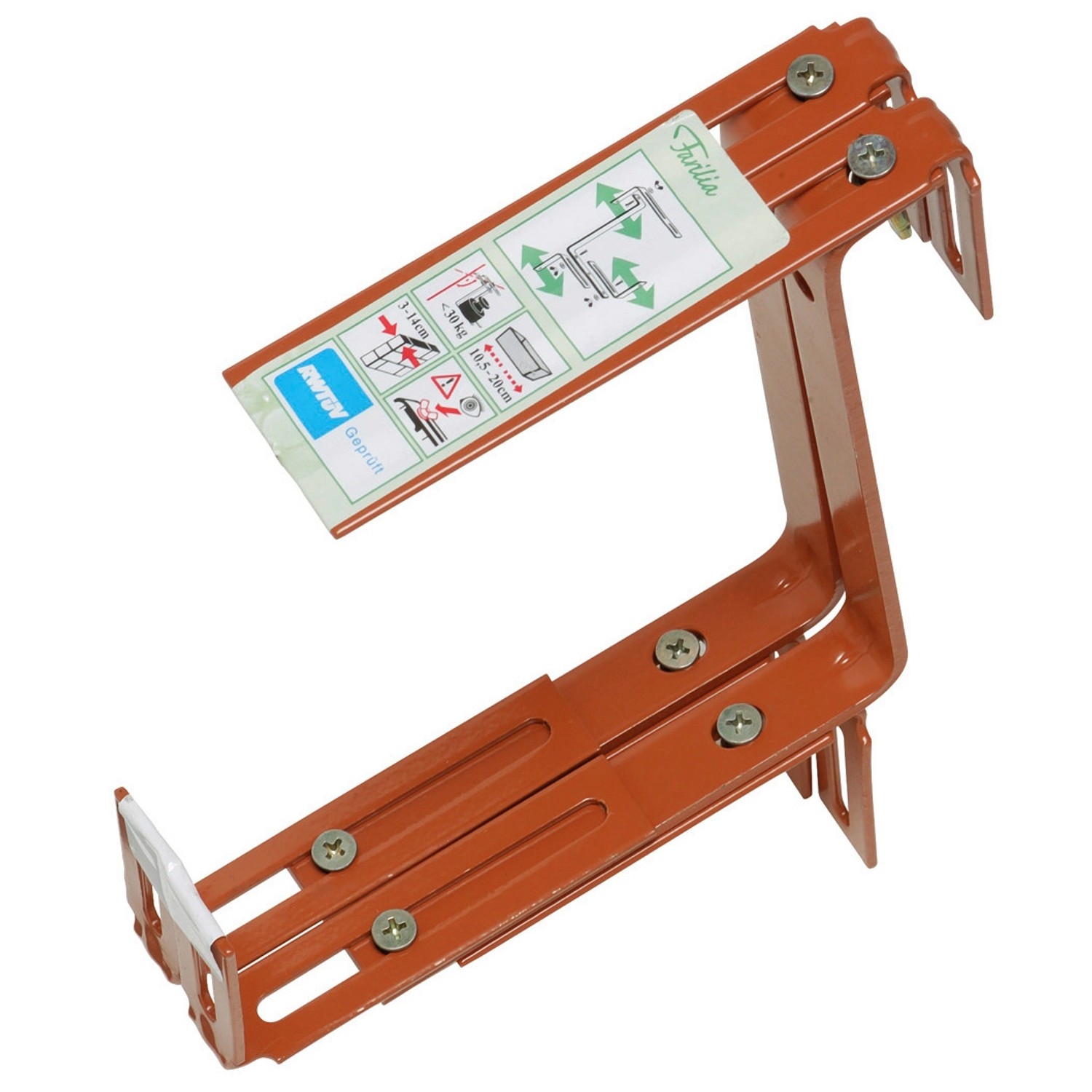 OBI Držák balkónového truhlíku nastavitelný ve 3 směrech terakota