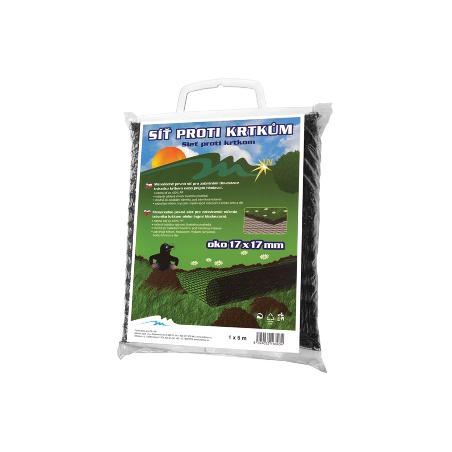 Síť proti krtkům, černá, 1 x 5 m