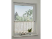 Sehlbach Vitrážová záclona se skrytými poutky, srdce, přírodní, 135 x 48 cm