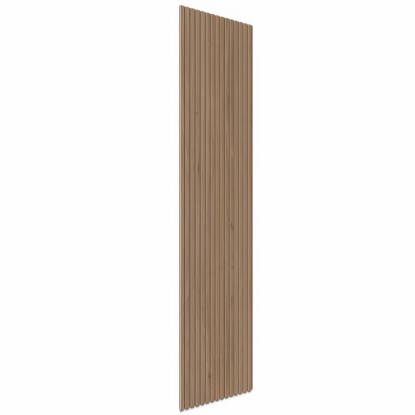 Akustický panel na stěnu ořech přírodní na černé plsti, 240 cm, pro snížení hluku.