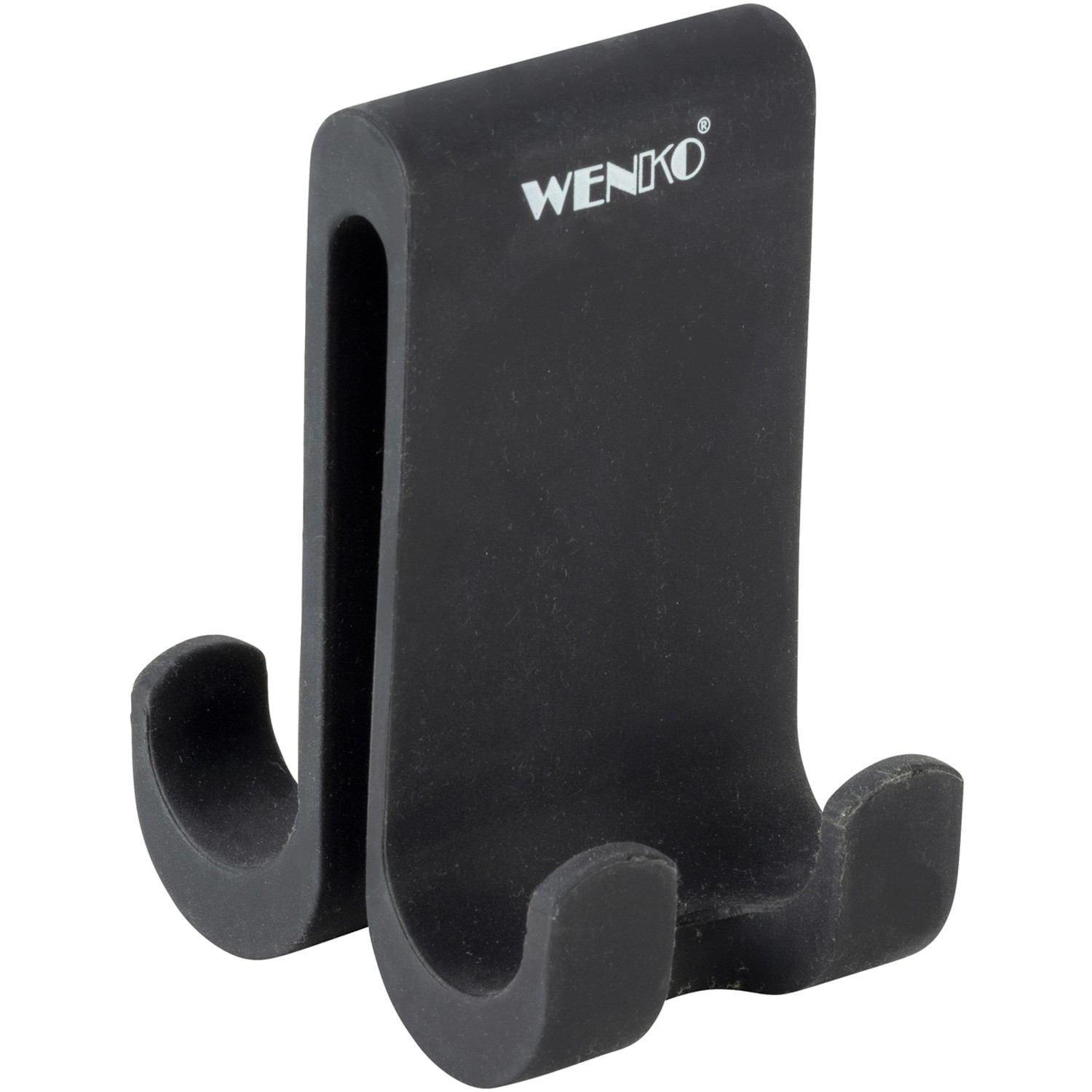 Wenko Silikonový dvojitý háček na sprchový kout Verna Duo, černá, 5 x 9,5 x 7 cm