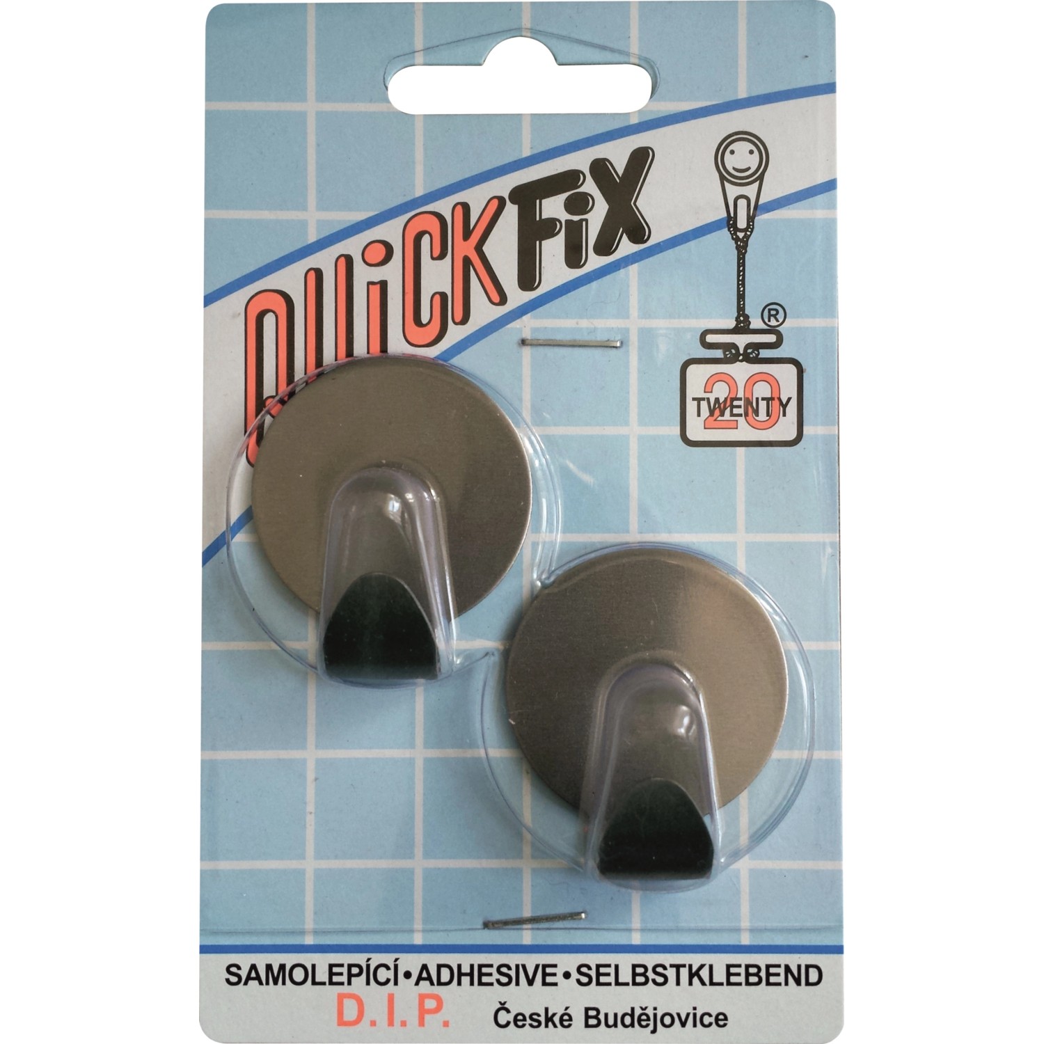 D.I.P. Háček samolepicí QF typ 17, nerez, 2 ks