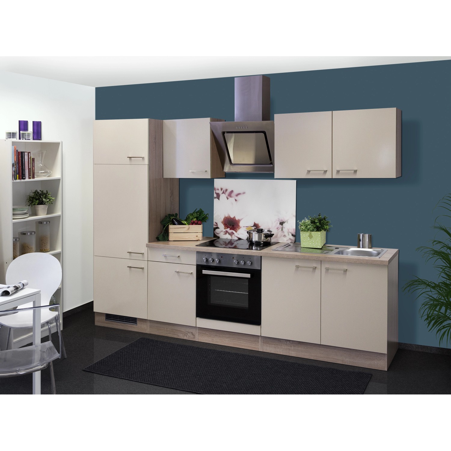 Flex-Well Kuchyně Orlando 270 cm/typ 3 - lednice/trouba/varná deska/digestoř