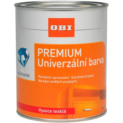 OBI Univerzální barva PREMIUM vysoce lesklá stříbrošedá 375 ml