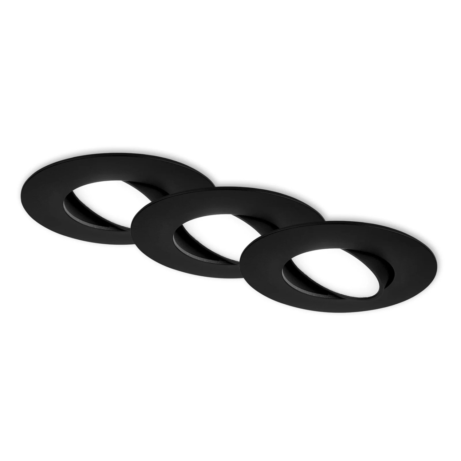 BRILONER Vestavné LED svítidlo černé 4,9W 480lm 4000K IP65 pr. 90x45 mm, 3 ks