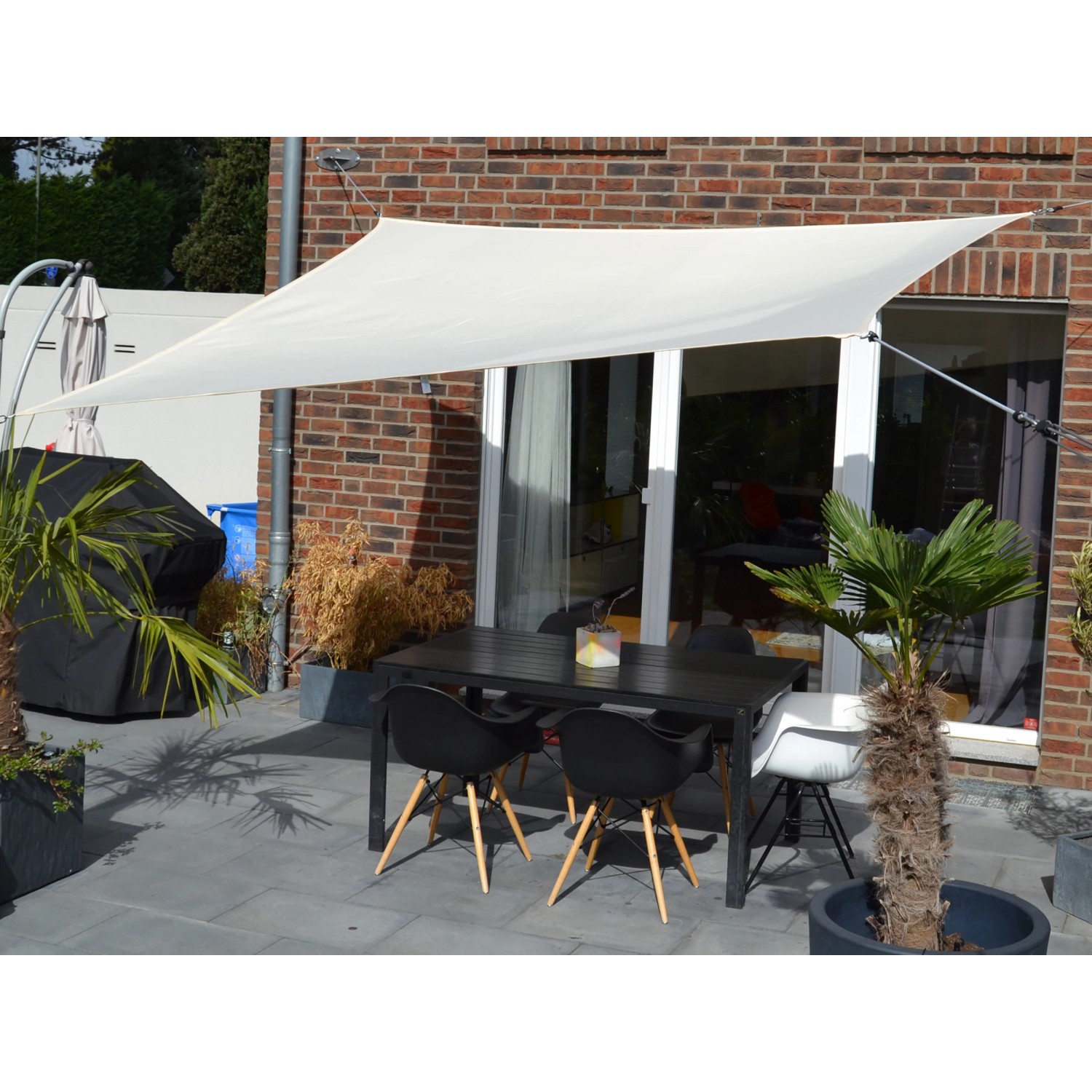 Floracord Obdélníková stínící plachta vodoodpudivá, slonová kost, 300 x 400 cm