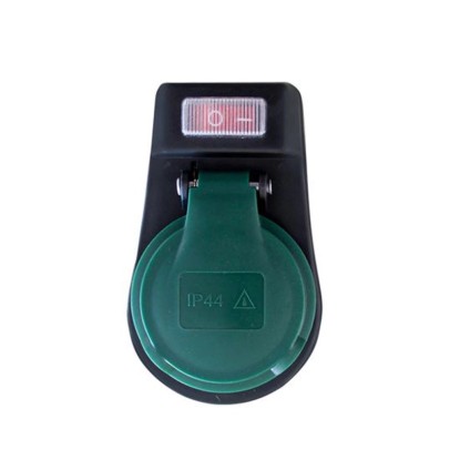 SOLIGHT Zásuvka P98 průběžná s vypínačem a krytem 230V, IP44 černá