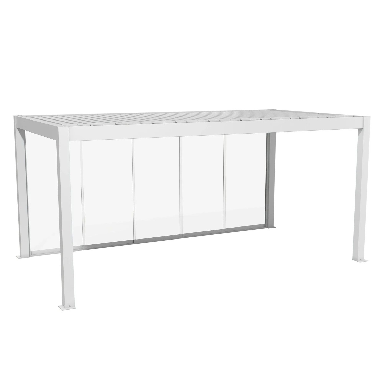 Biohort Posuvná stěna z čirého skla pro stranu pergoly 5,5 m bílá