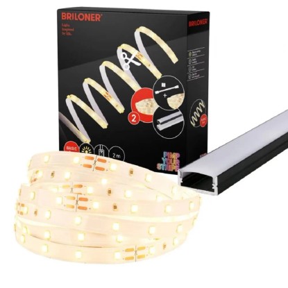 Briloner LED pásek samolepicí teplá bílá, základní sada, 112 diod, 2 m