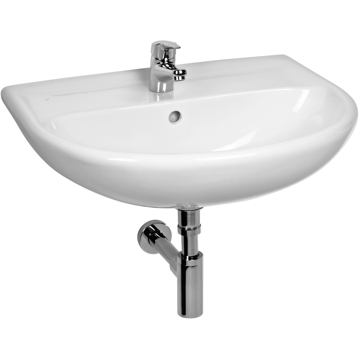 JIKA Umyvadlo LYRA PLUS s 1 otvorem uprostřed, 600 x 490 x 195 mm