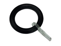 Gardinia Kroužky na záclony vč. háčku plastové černé pr. 37 mm