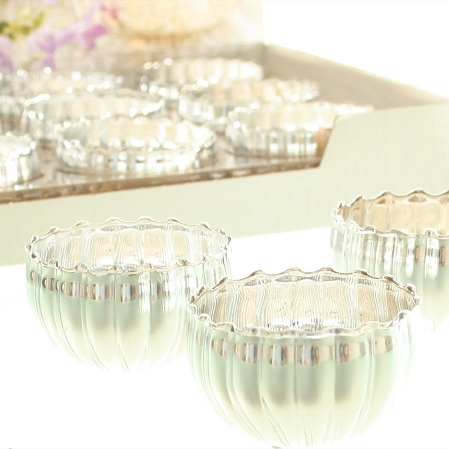 DRAGIMEX Plovoucí svícen na čajovou svíčku stříbrný pr. 6 x 3,5 cm, 1 ks