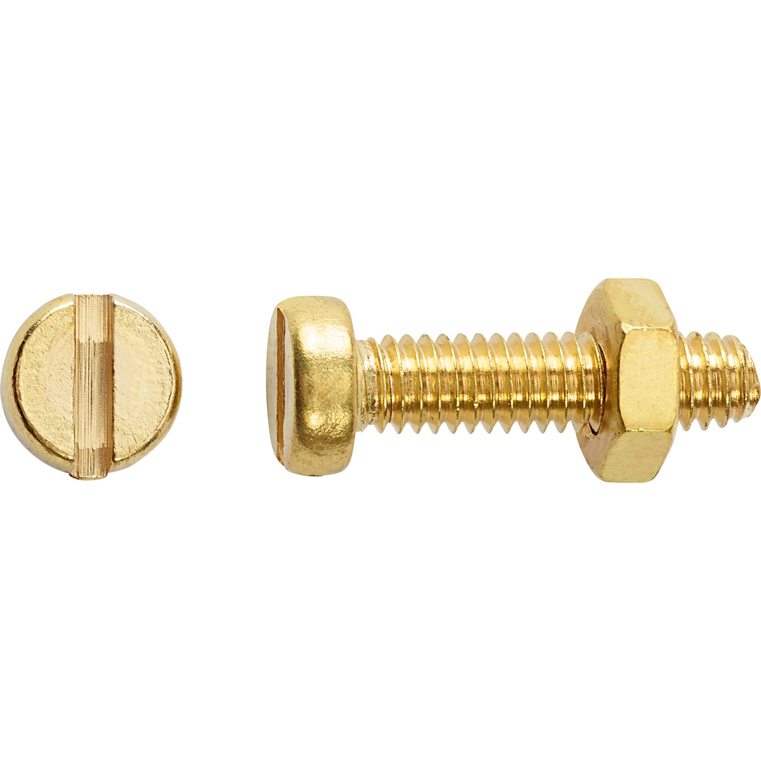 Závitový šroub s válcovou hlavou PZ mosazný M4 x 30 mm, 8 ks + matice