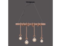 Just Light. Závěsné svítidlo Rope 4bodové, přírodní/černá, 100 x 7 x 120 cm Just Light. Závěsné svítidlo Rope 4bodové, přírodní/černá, 100 x 7 x 120 cm