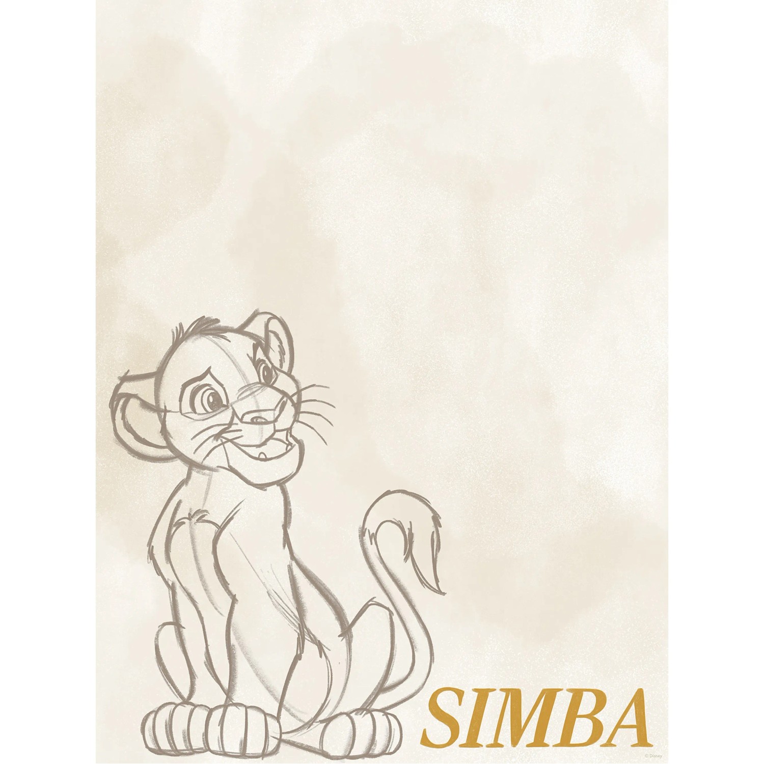 Komar Plakát Disney The Lion King Simba Sketch 30 x 40 cm