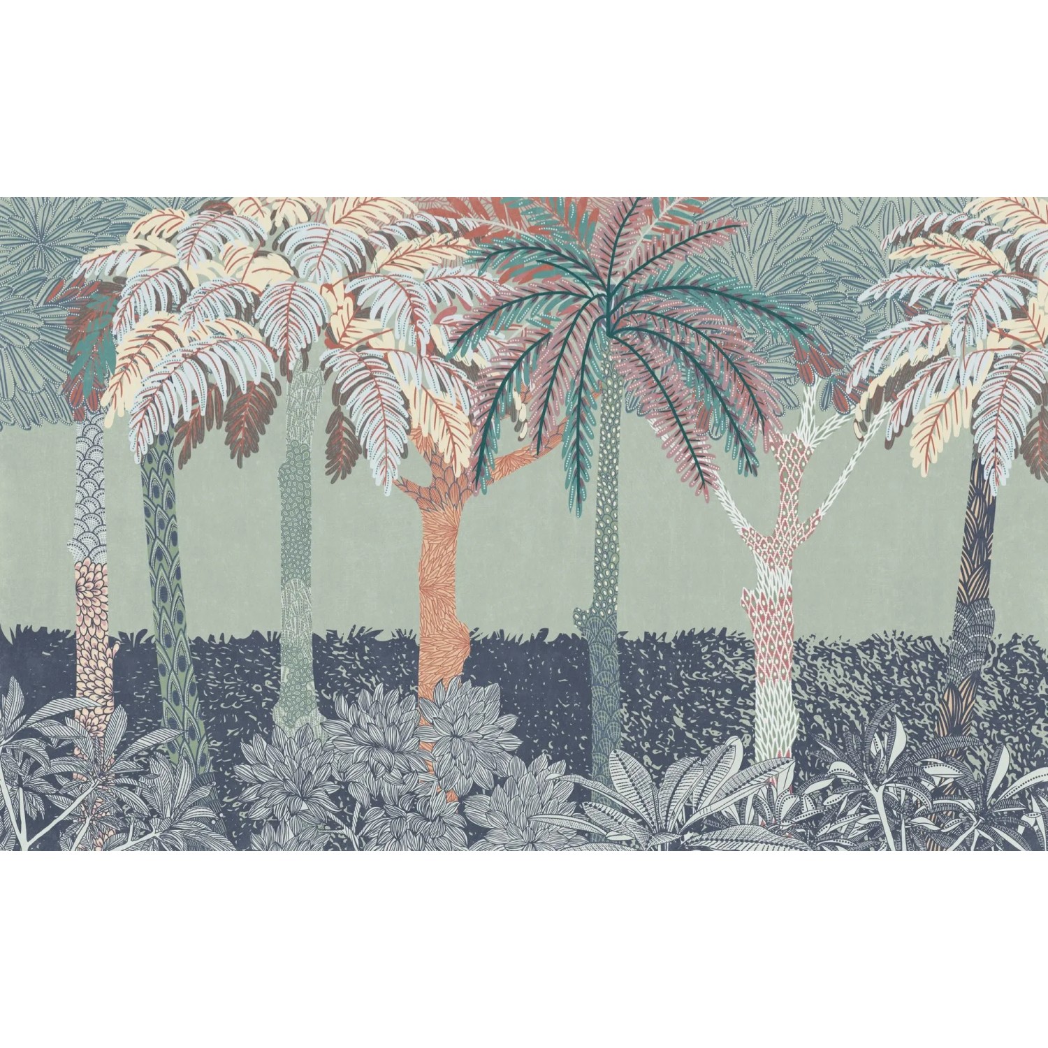 Komar Vliesová fototapeta Patterned Palms 250 x 400 cm