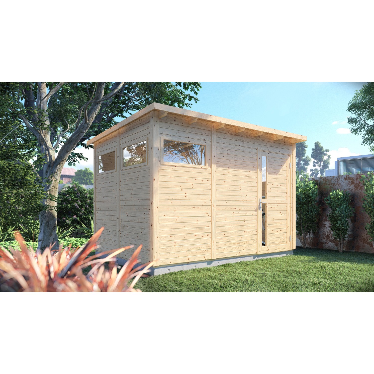 Bertilo Dřevěný domek na nářadí Pentus 3, přírodní, 337 x 234 cm