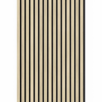 Denpanels Akustický panel ACU-Line MELAMIN dub sv. černá MDF černá plsť 260x60cm