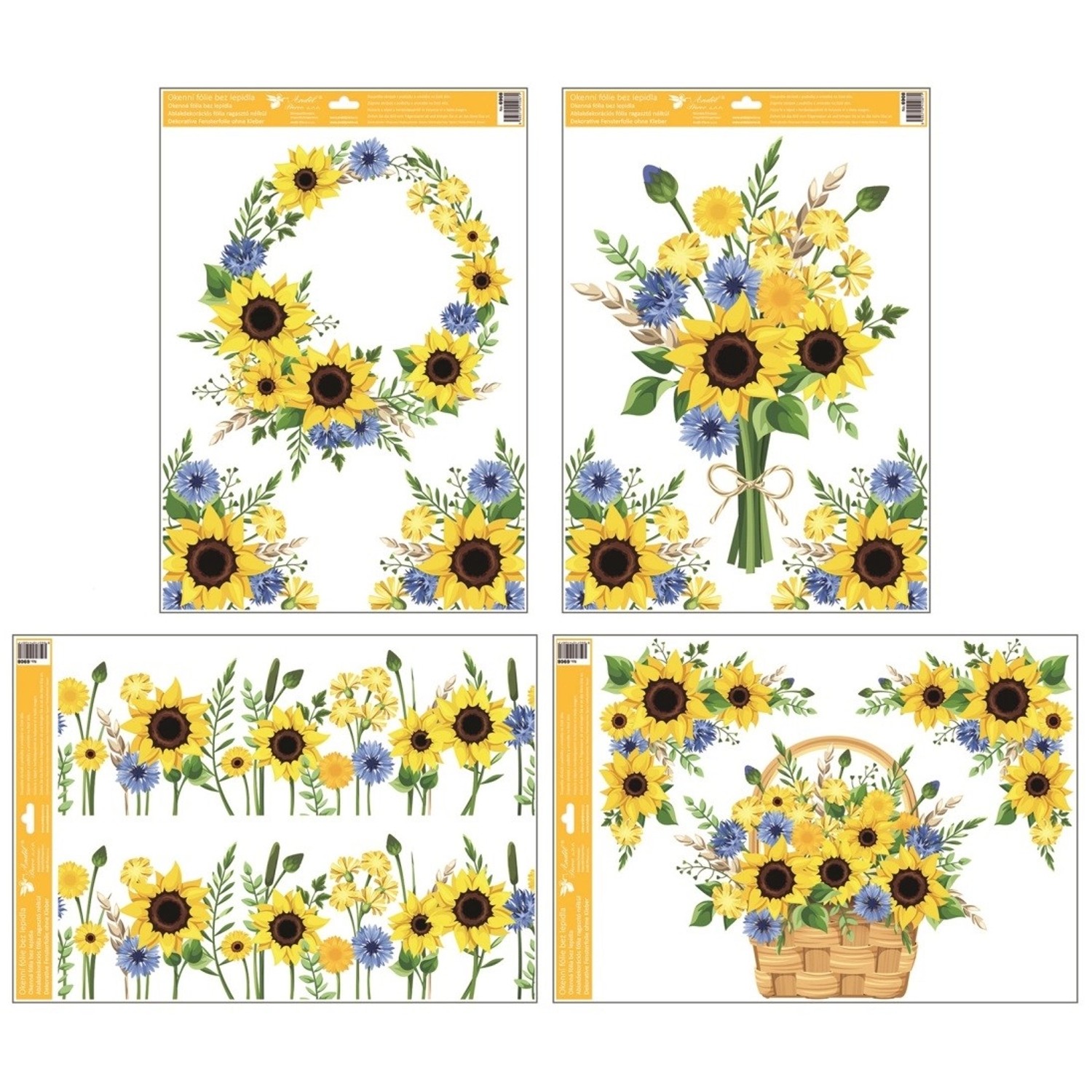 Anděl Přerov Okenní fólie slunečnice, různé druhy, 1 ks, 35 x 50 cm