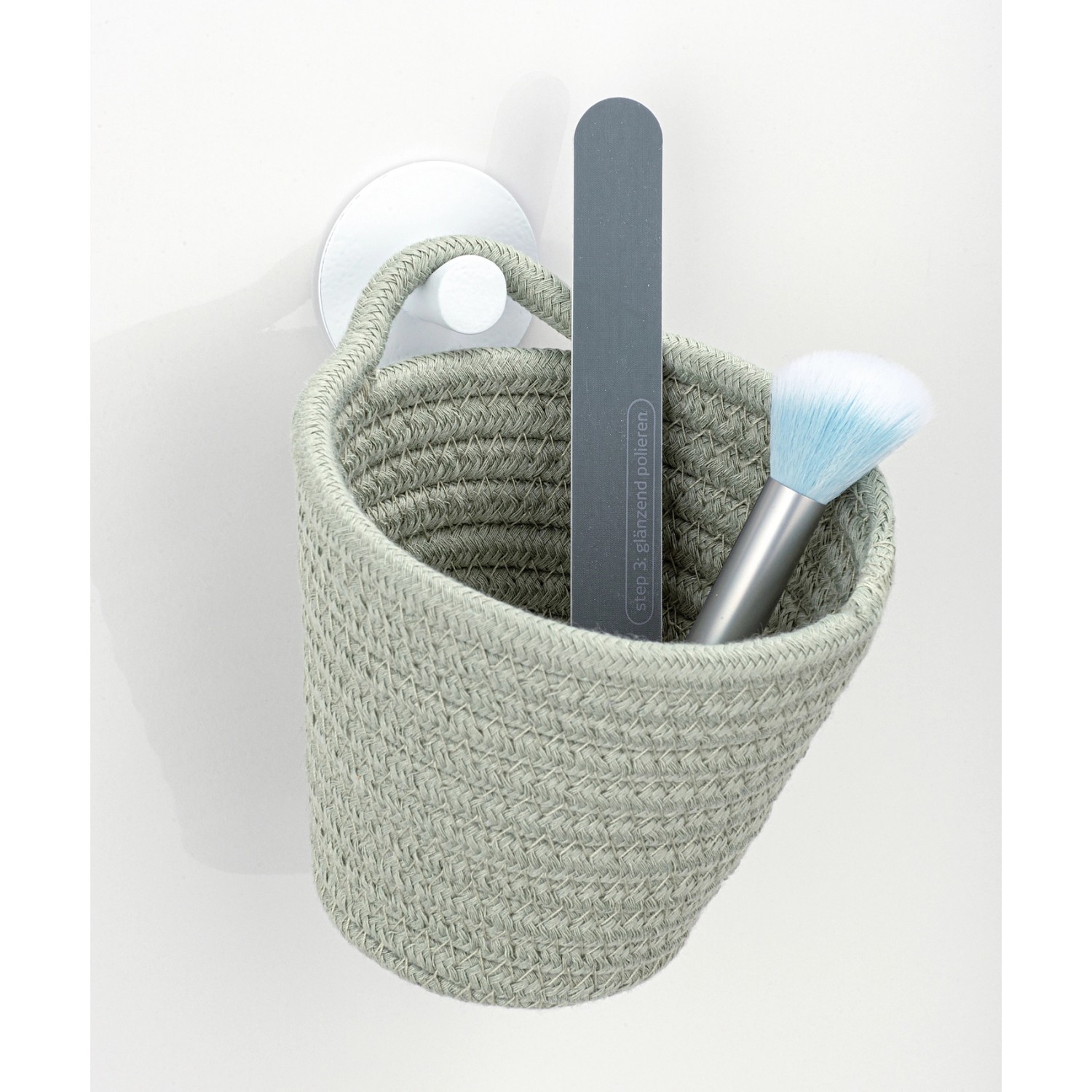 Wenko Úložný košík Soria lipově zelený bavlna 12,5 cm x 12 cm x 14,5 cm