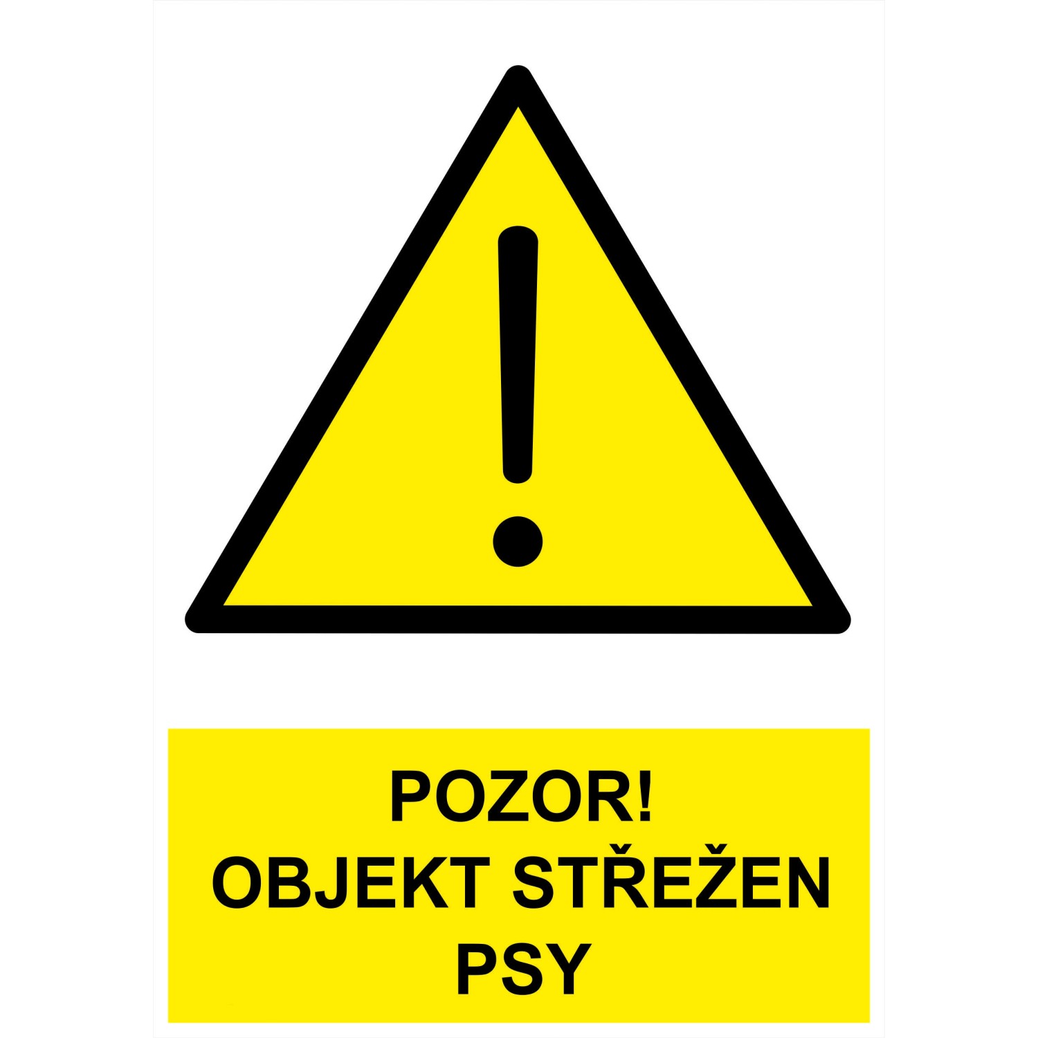 Tabulka Pozor objekt střežen psy 200 m x 150 cm