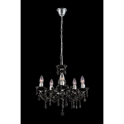 GLOBO Lustr CUIMBRA II, 5x E14, černý/chrom, pr. 44 x 128 cm