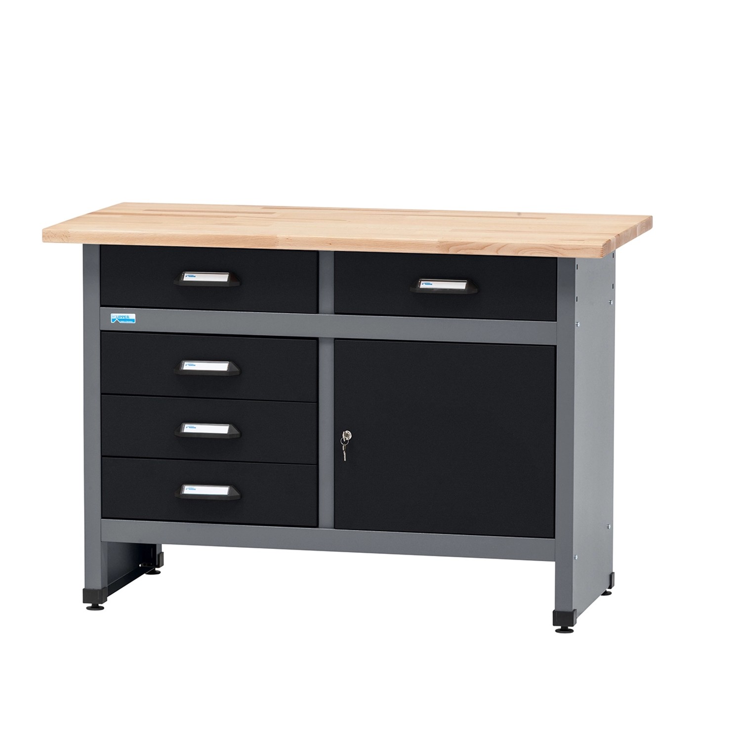 Küpper Odkládací stolek 12049, 1 dvířka/5 zásuvek (12 cm) 84 x 120 x 60 cm