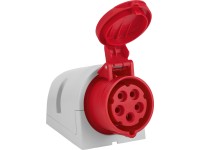 Zásuvka na stěnu CEE 5pólová IP44 16 A červená