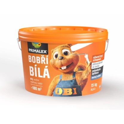 PRIMALEX Bílý vnitřní malířský nátěr BOBŘÍ BÍLÁ 15 kg